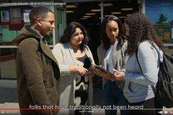 Photo of CTA ad campaign for community schools